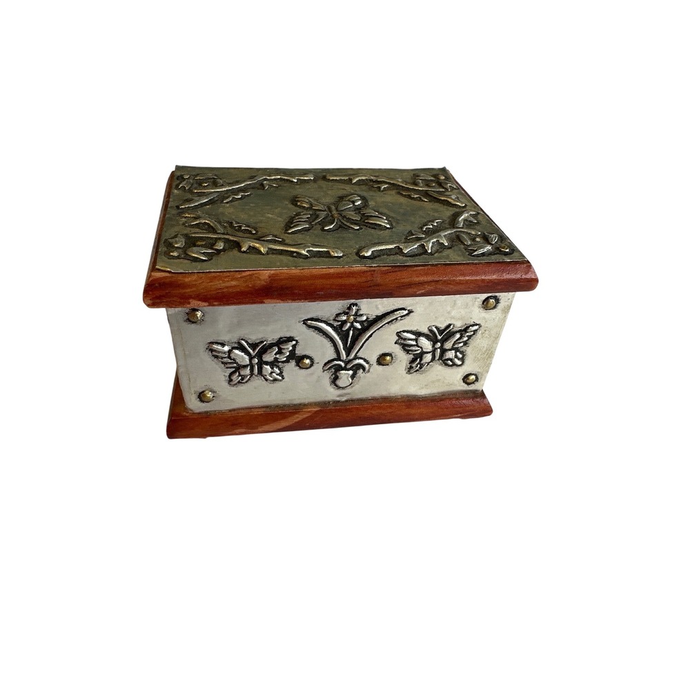 Pradial Kairos Cedar Wood Silver Butterfly Trinket Box‎ Limited Edition 9/100